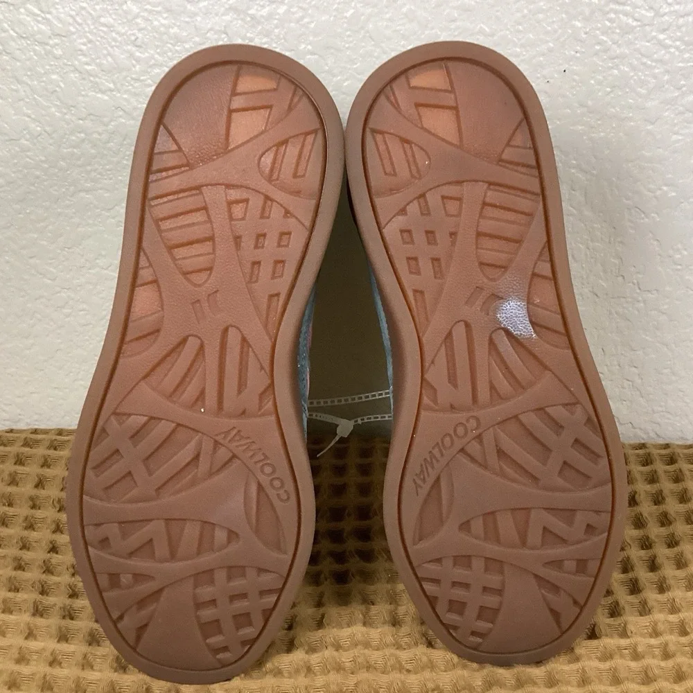 Coolway Goal Womens Sz 7 Suede Sneakers Green Pink Yellow Skater Streetwear